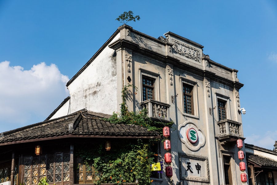 Traditional street-front building on Hefang Street in Hangzhou.