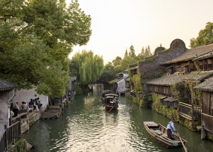 Historic buildings beside a canal in Wuzhen