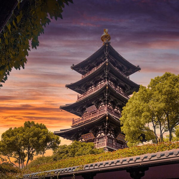 Hanshan Temple scenic area in Suzhou, Jiangsu