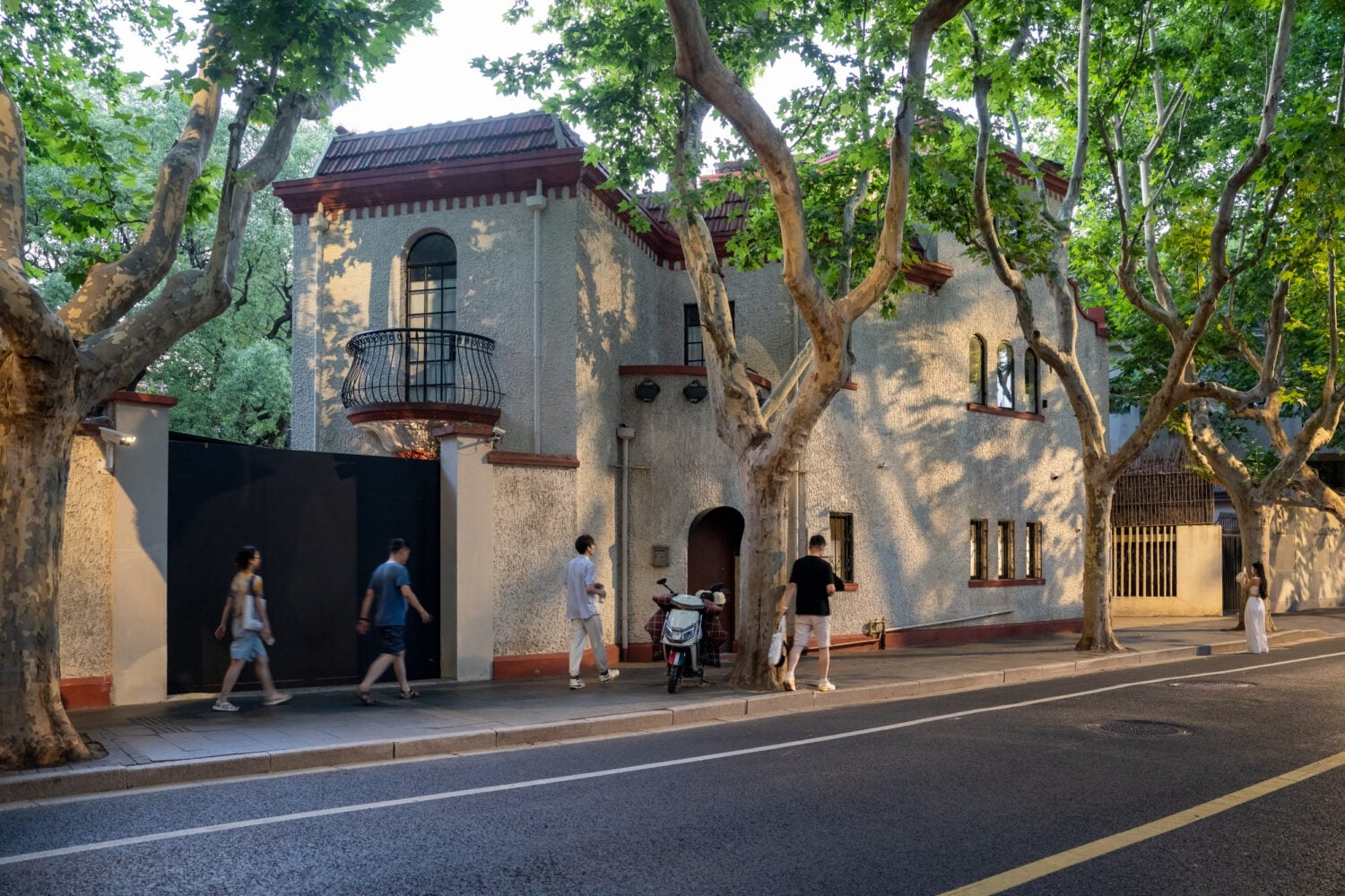 Historic street scene in Shanghai’s Wukang Road neighbourhood