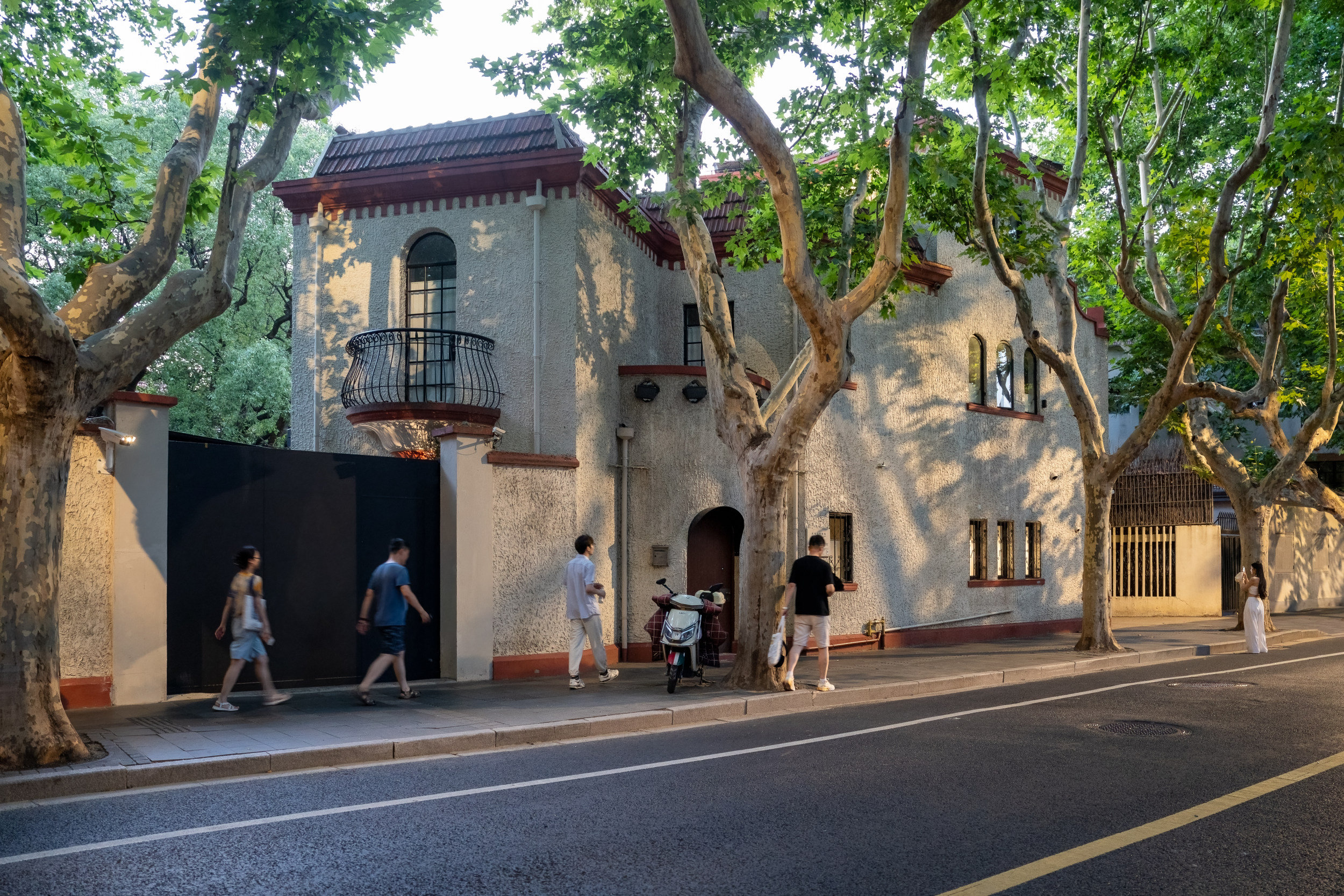 Historic street scene in Shanghai’s Wukang Road neighbourhood
