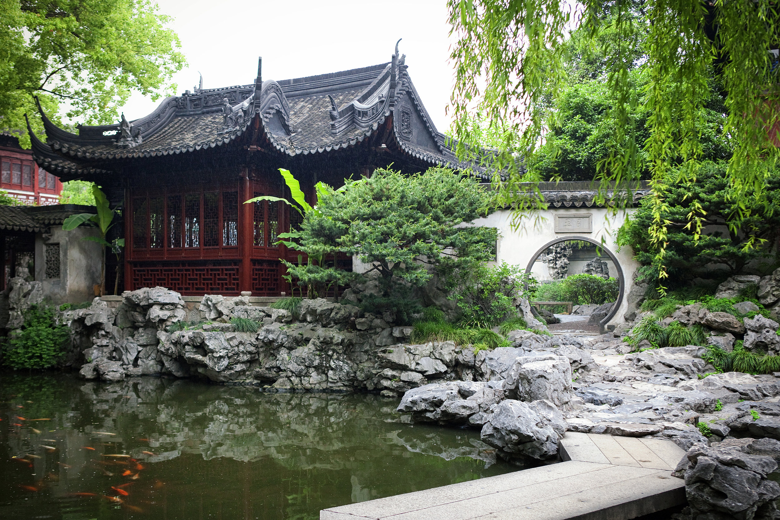 Pavilion, rocks and landscaping inside Shanghai’s Yu Garden